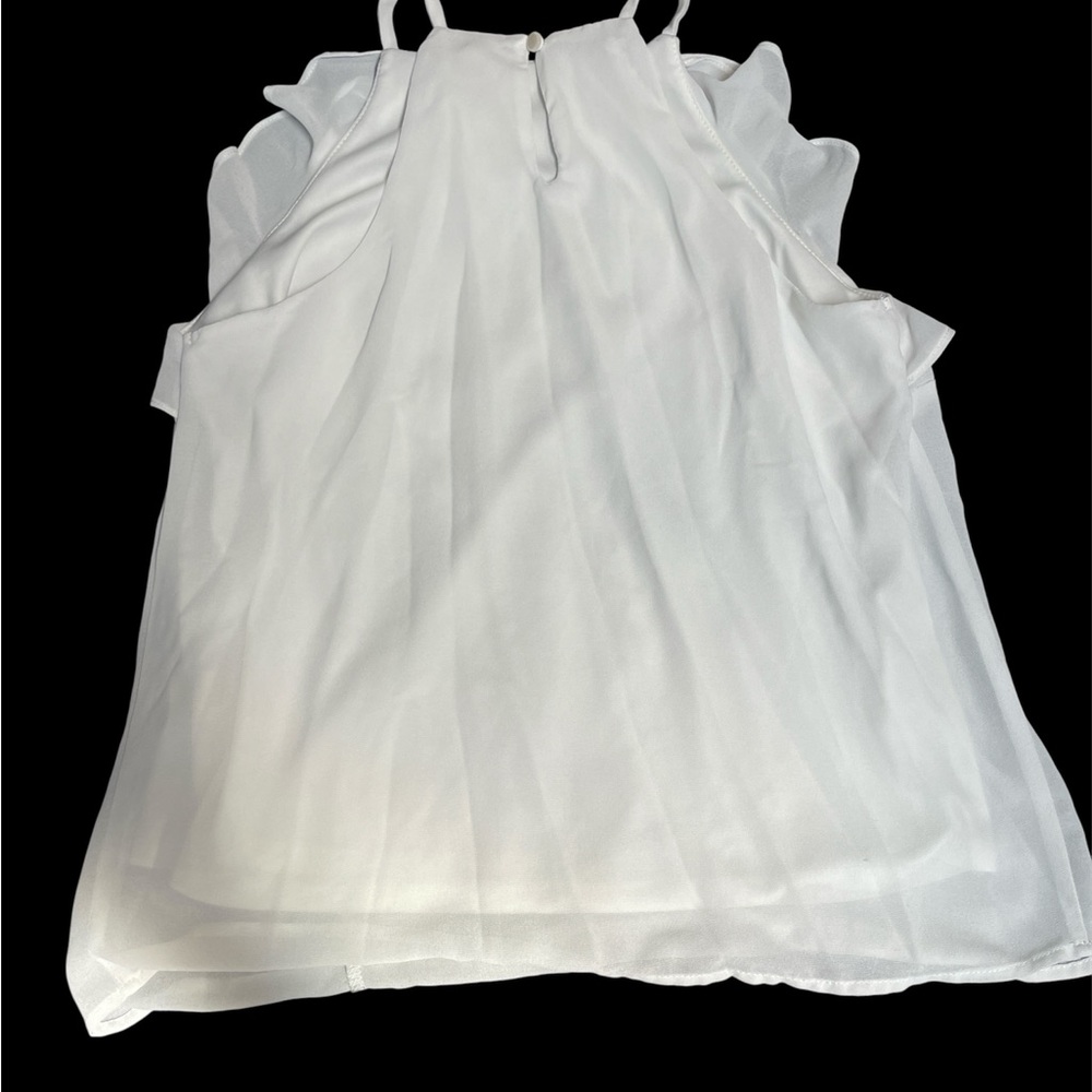 Monteau White Ruffle Tank Top - Picture 4 of 6